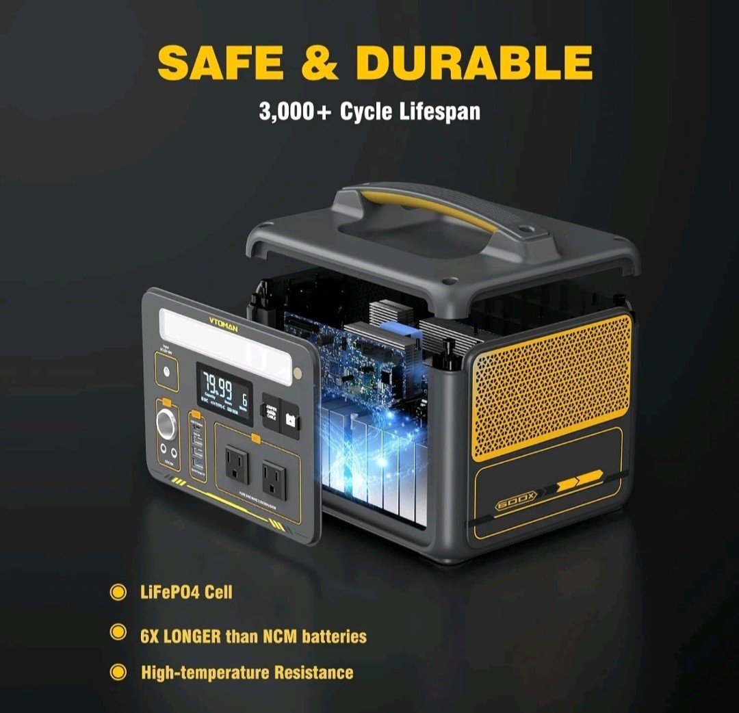 VTOMAN Jump 600X Portable Power Station 600W 299Wh Solar Generator LiFePO4