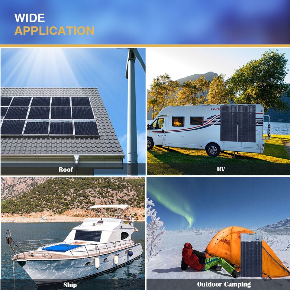 350W 18V Flexible Solar Panel Module Battery Charger Car Outdoor RV Marine