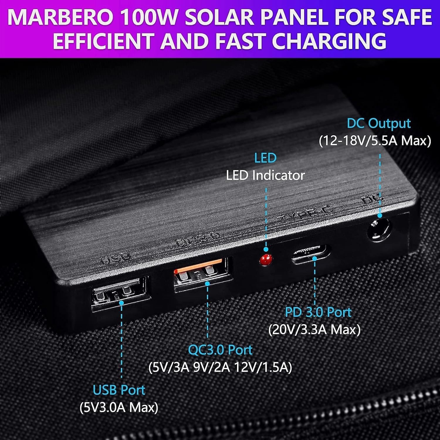100W Portable Solar Panel – High-Efficiency Foldable Charger