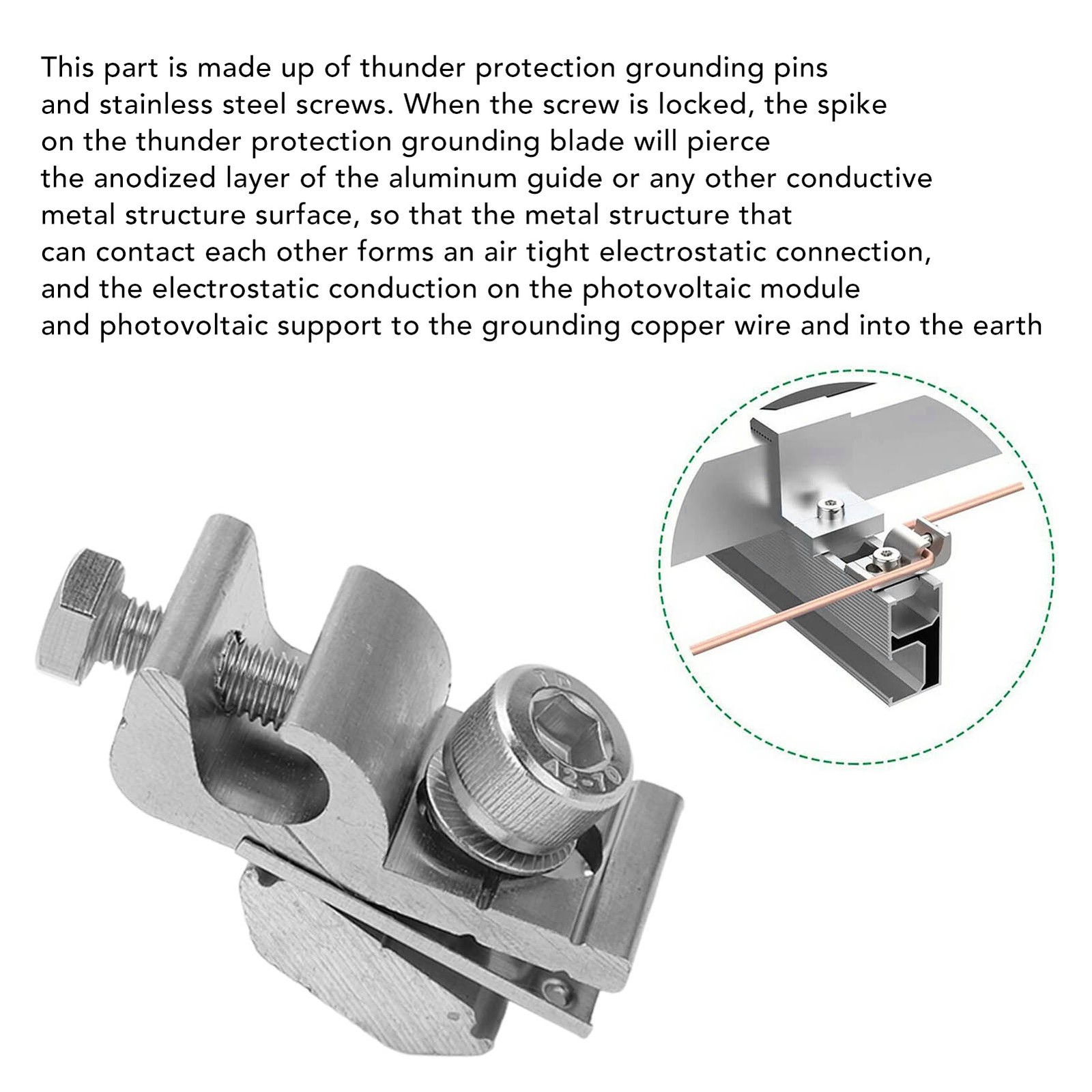 10x Solar Mounting System Grounding Clip Lug Bracket Clamps Photovoltaic SET