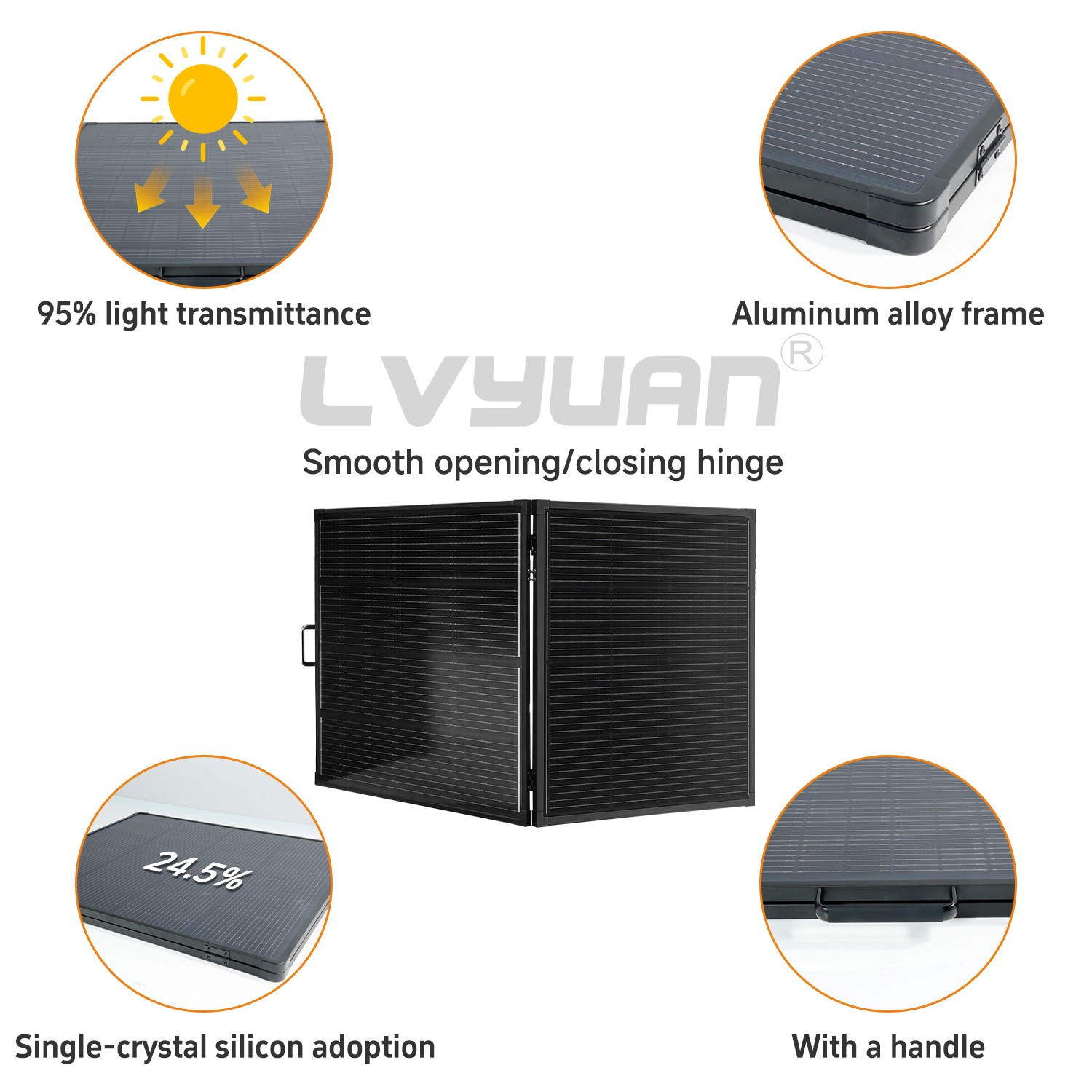 Heavy Duty 200W Portable Solar Panel Foldable Mono Cells MC4 to XT60 DC Adapter