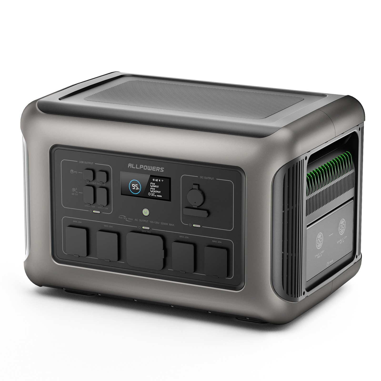 ALLPOWERS R3500 Portable Power Station 3168Wh 30A RV Outlets UPS Solar Generator