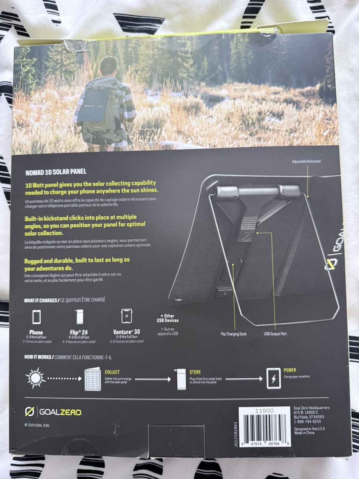 Goal Zero Nomad 10 10W Solar Panel 11900 Black Brand New, Box Opened, Free Ship