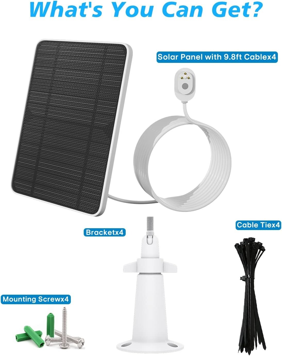 All-Weather Solar Panel Set for Arlo Ultra/Pro 3 Security Cameras – 4 Pack