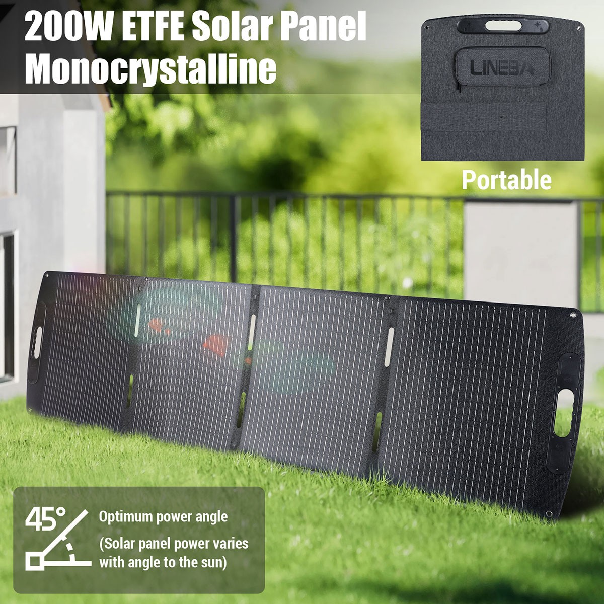 200W 400W Foldable Solar Panel ETFE Solar Charger for RV Camping Home,Easy Carry