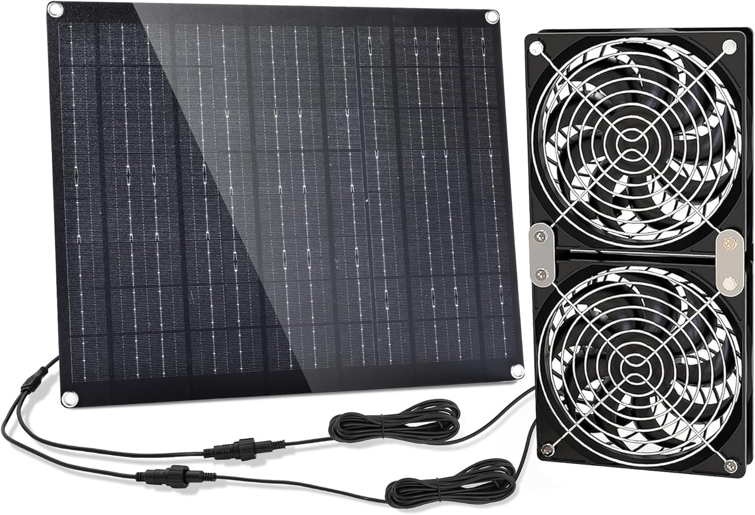 5.5″ Solar Fan, Solar Panel Fan, 30W Solar Powered Fan with Dual IPX7 Waterproof