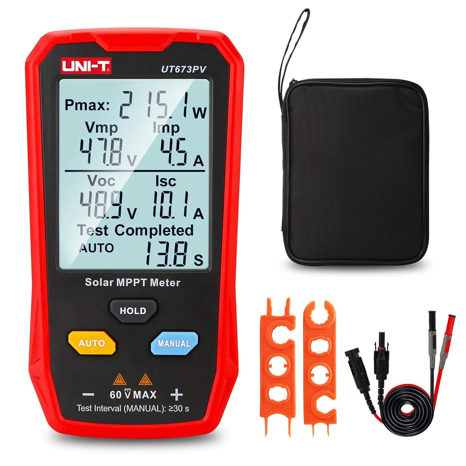 UT673PV Solar MPPT Meter 800W Multimeter, 35A/60V Auto Measurement Display