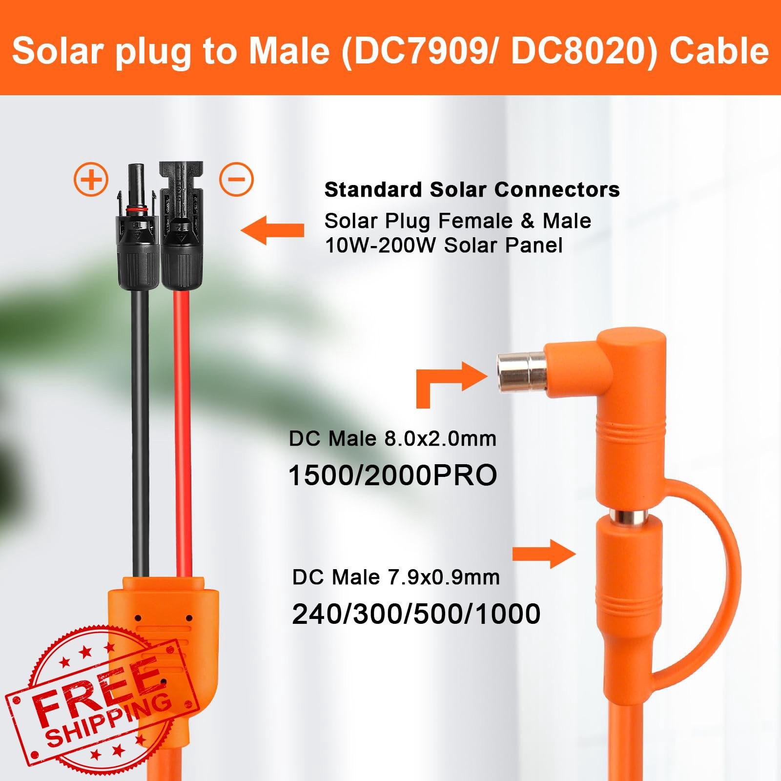 Kimbluth 10FT Solar Panel Connector Cable