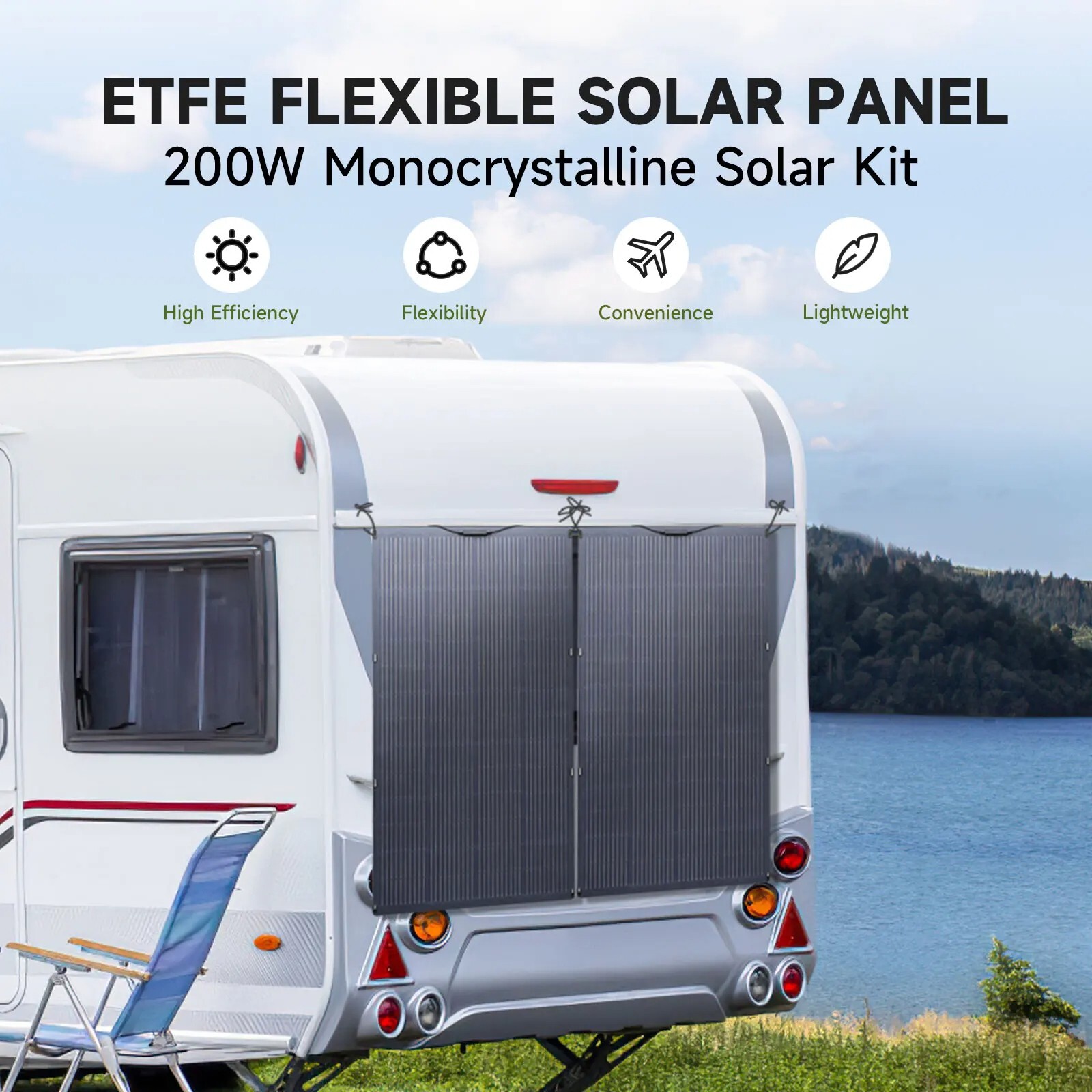 Balcony Power Plant 200W Flexible Solarpanel IP68 Solar Cell Solar Charger