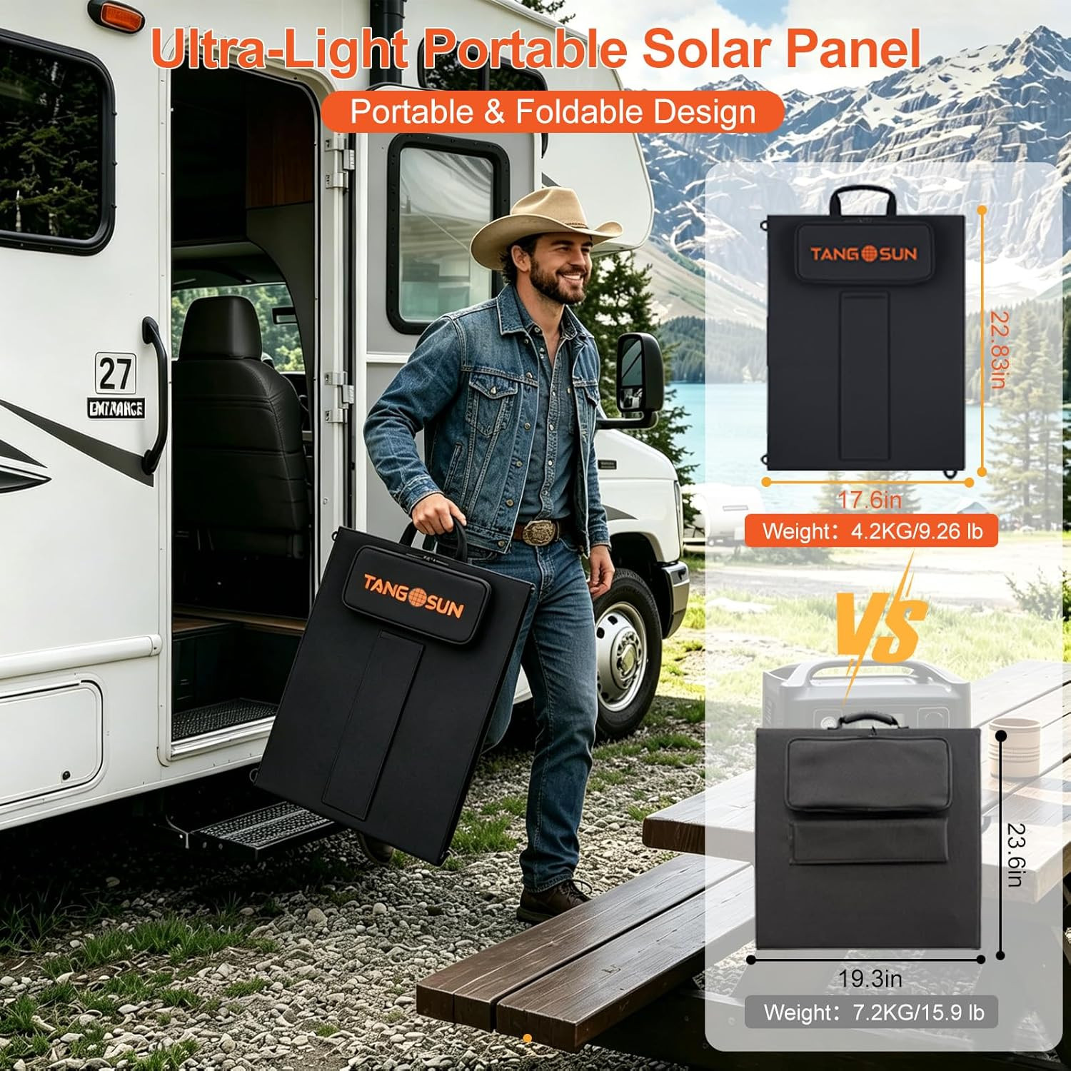 200W Portable Solar Panel for Power Station 25% Efficiency HPBC Cells ETFE Folda