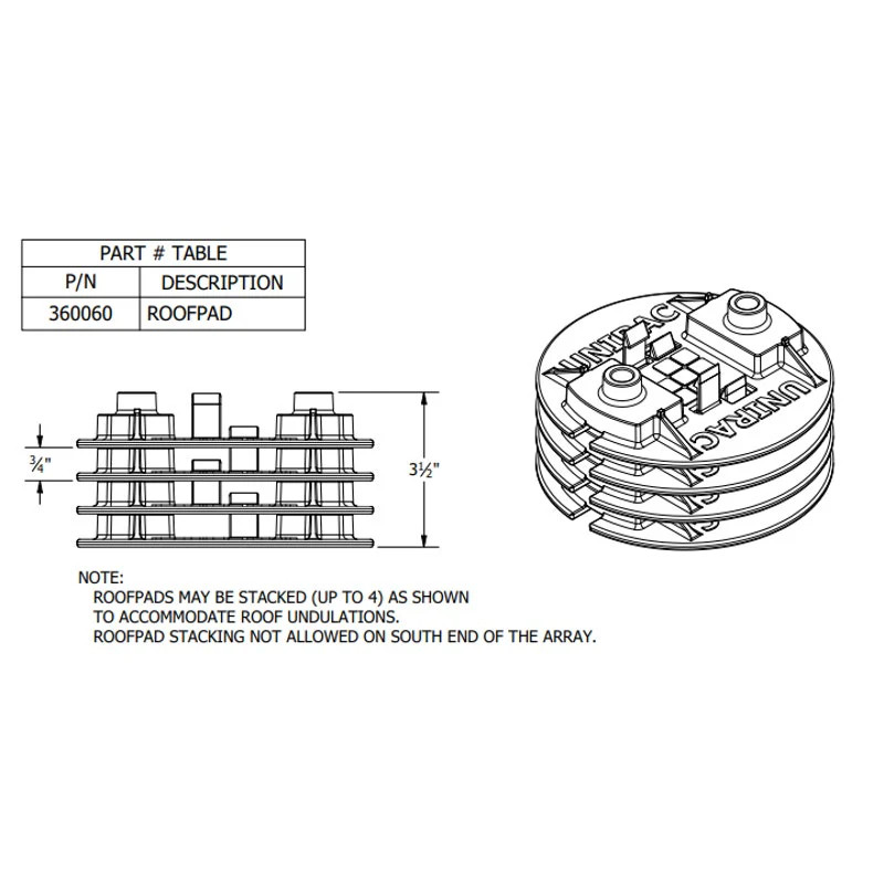 New Open Box Unirac Roof Mount GridFlex Black Plastic Lander Pad – 3600600