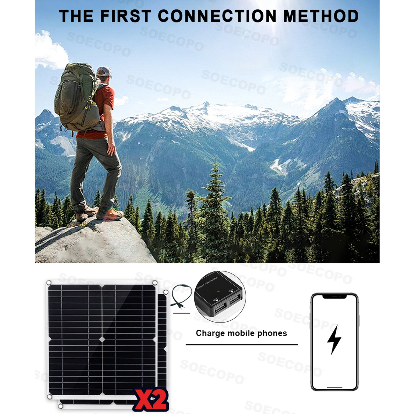 Powerful 7000W Solar Generator Kit | Inverter, 2pcs Solar Panels + Controller