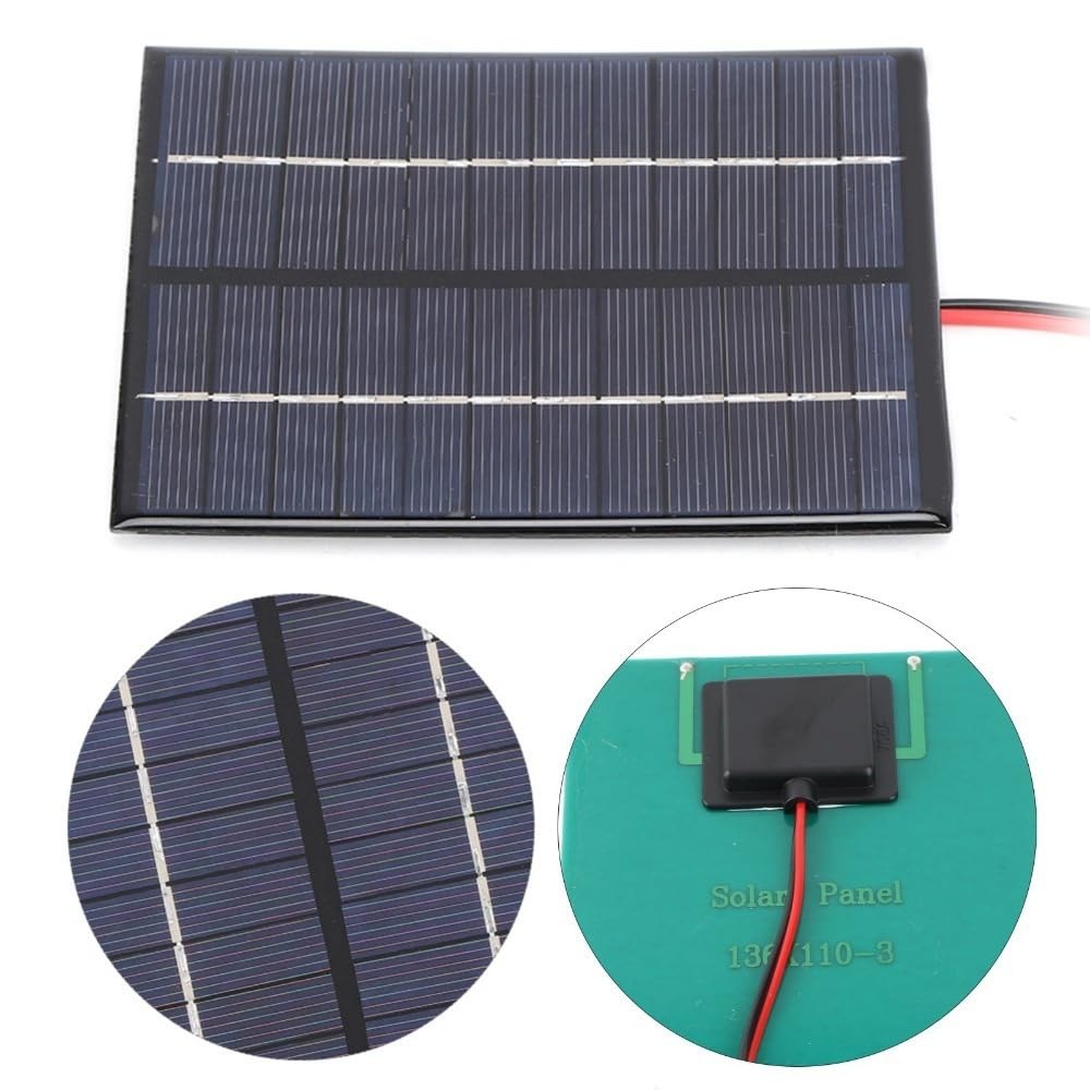 Polycrystalline Solar Panel with Alligator Clips – Portable Solar Charger for…