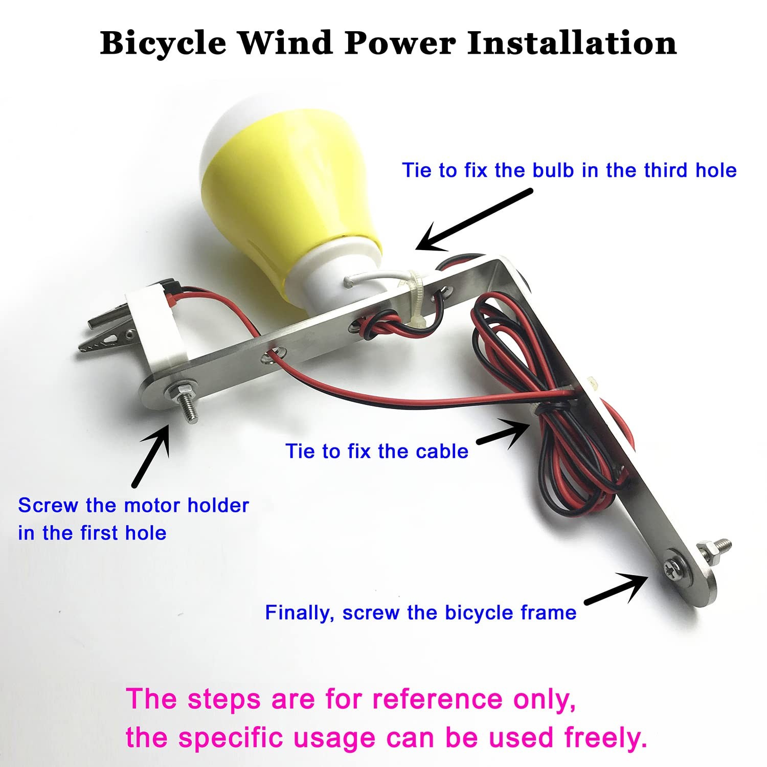Mini Wind Turbine Generator DC Motor Kit DIY Power Science Experiment LED Model