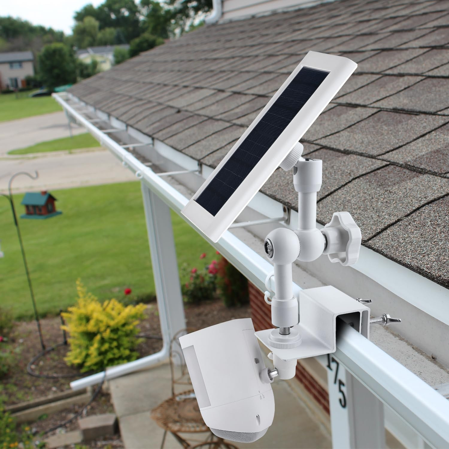 2-In-1 Gutter Mount for Solar Panel, Stick up Cam Battery, Spotlight Cam and Spo
