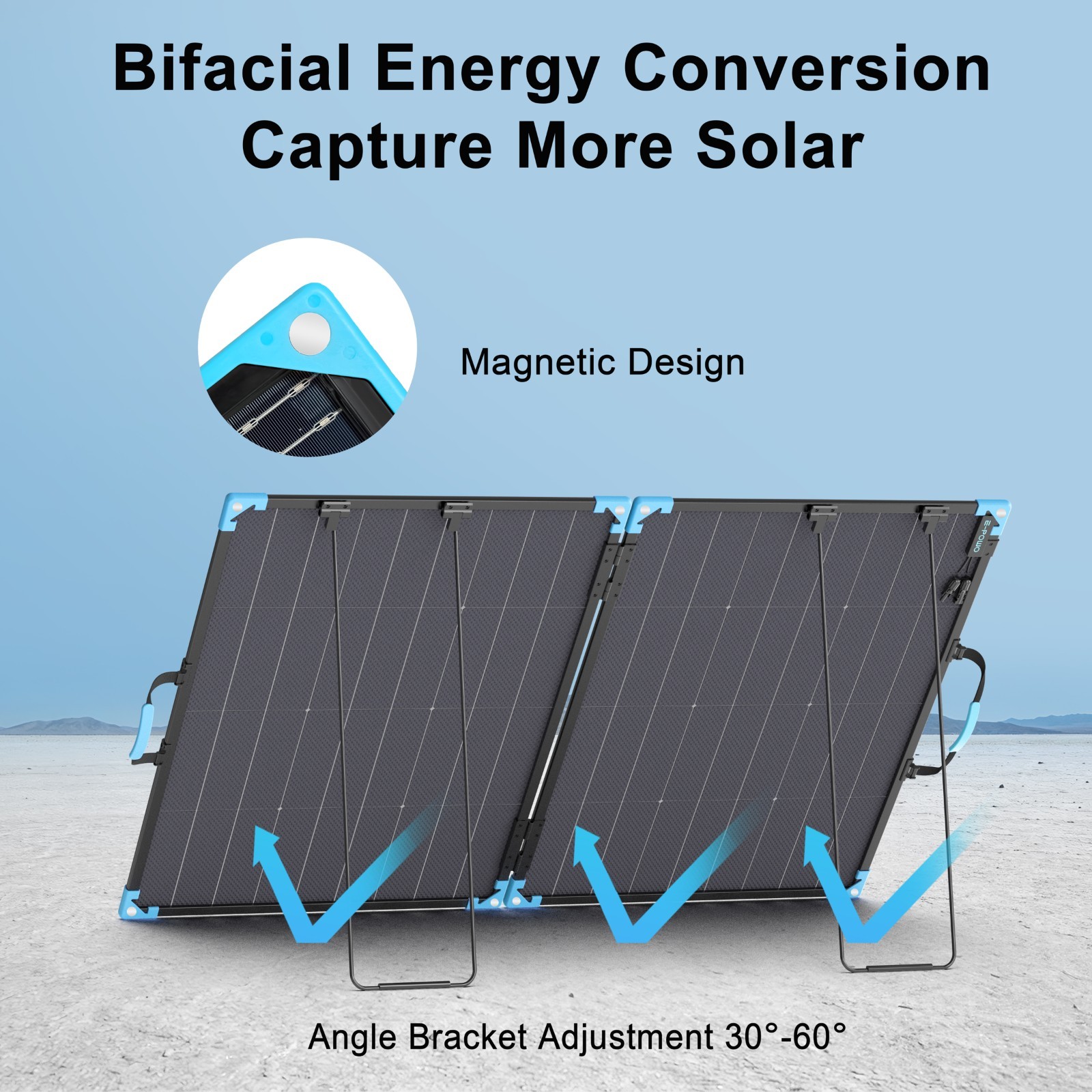 E-POWO 400W 220W 110W Bifacial Solar Panel for Power Stations Solar Generator RV