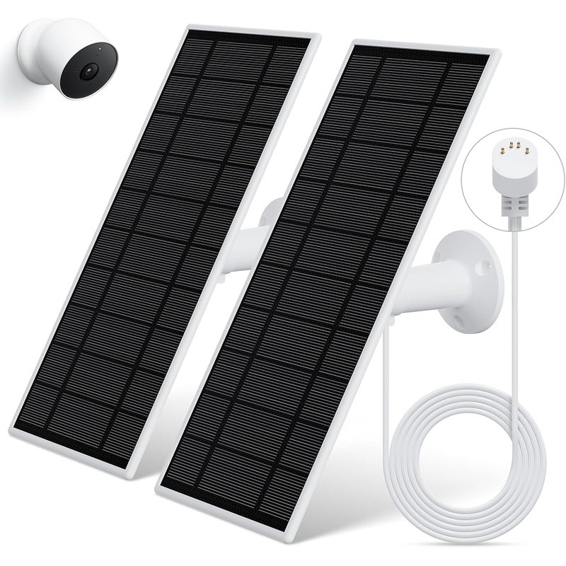 Efficient Solar Panel Charger Google Nest Camera 360° Mount Waterproof System US