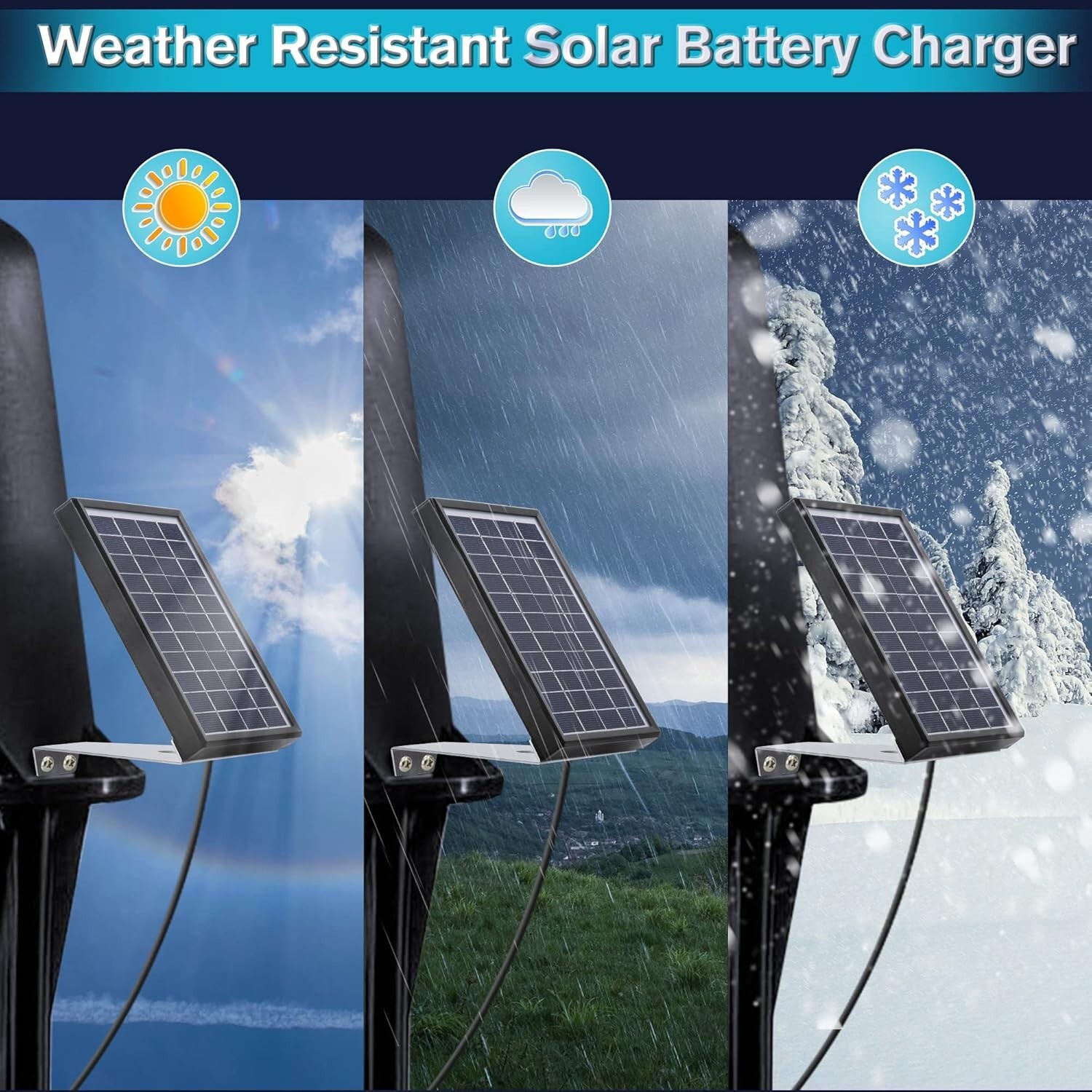Sumind Solar Panel Charger for Feeder, 3.5W Panel Waterproof Solar Panel Battery