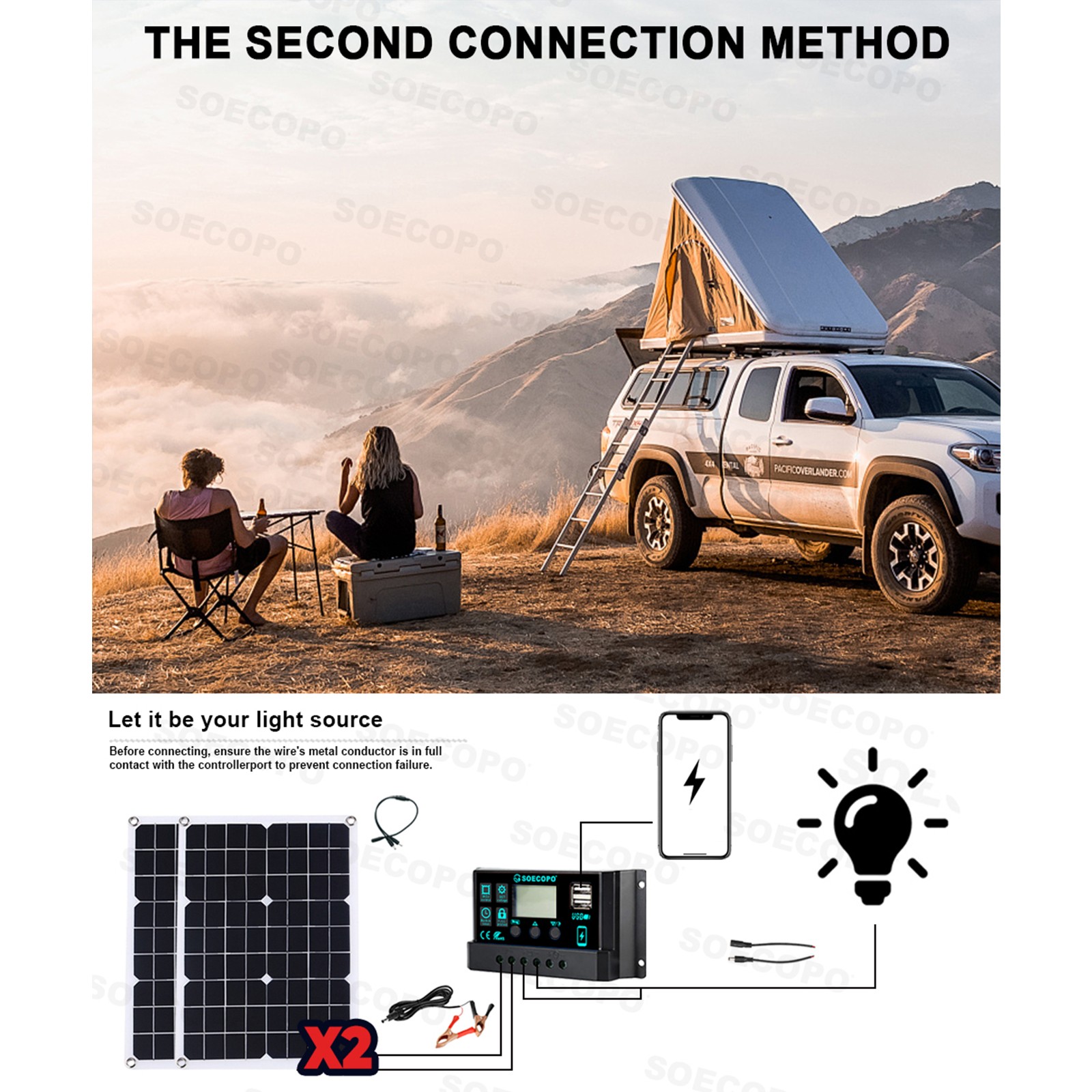 8000W Off-Grid Solar (12V/24V to 110V/220V) 2pcs Solar Panels,Charge Controlled1