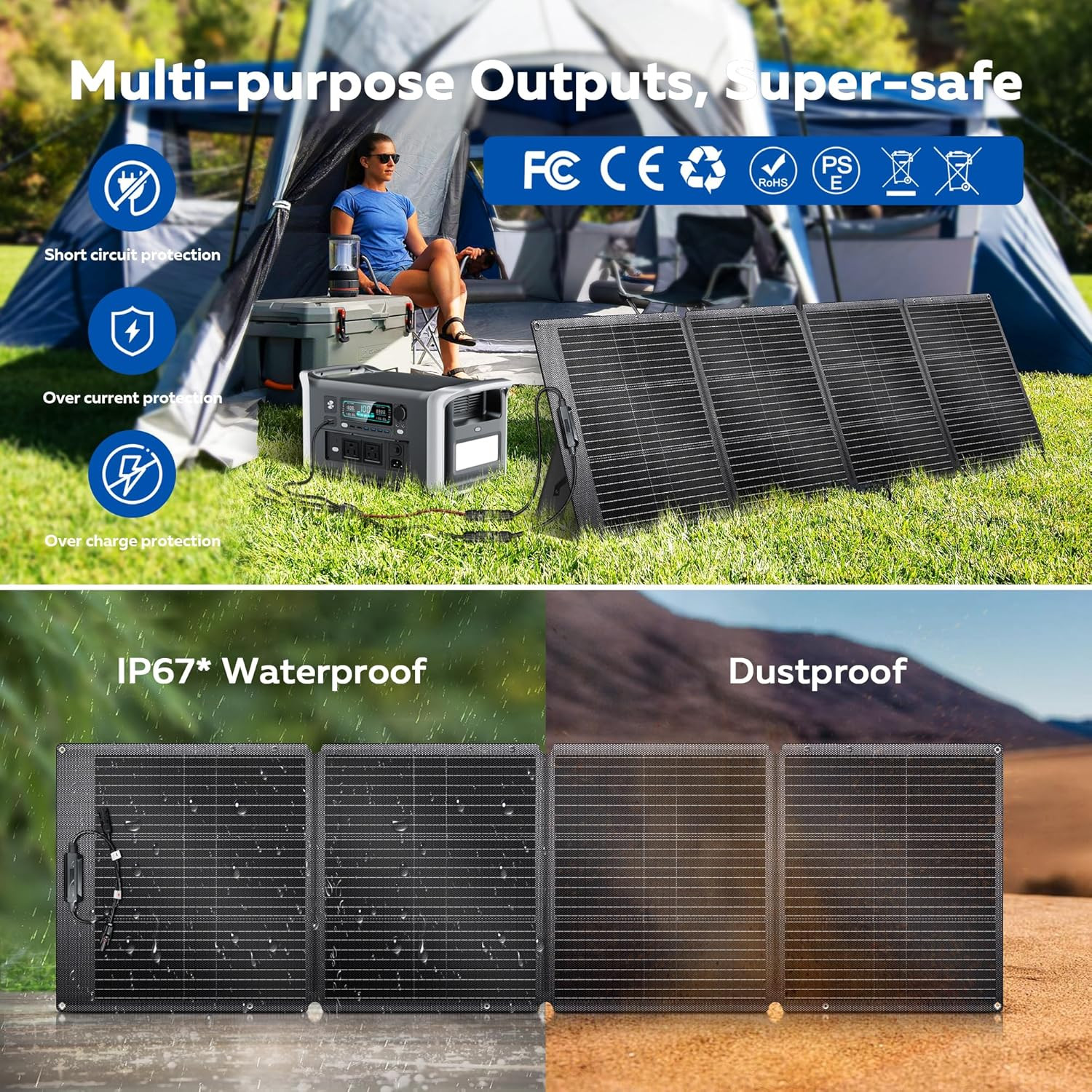 200W Ultra-Light Foldable Solar Panel Kit for Camping & Off-Grid Power