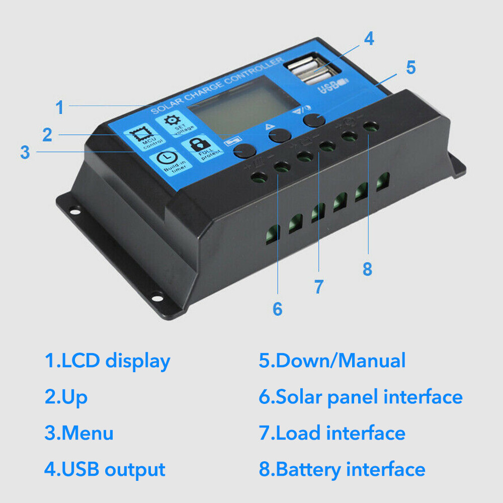 200 Watts Solar Panel Kit 30/100A Battery Charger with 12/24V Controller RV Boat