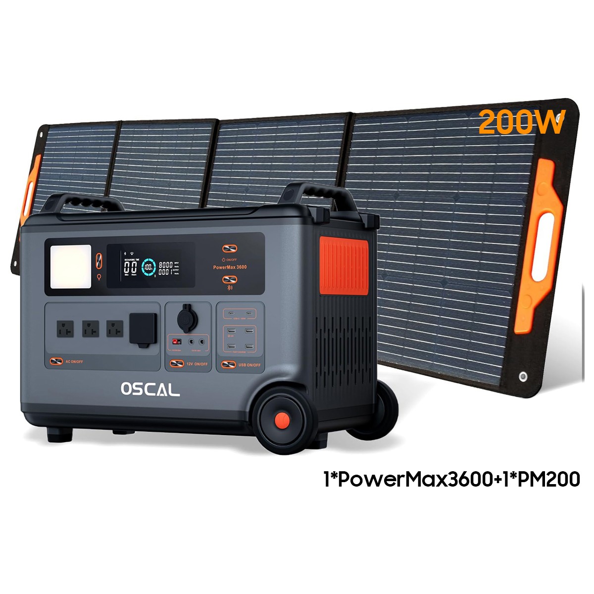 Blackview OSCAL PowerMax 3600 Portable Power Station 3600Wh + 200W Solar Panel