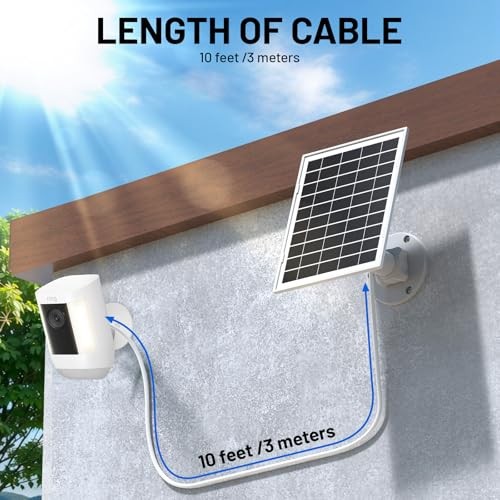 7W Solar Panel for Ring,Solar Charger Works for Ring, 3 Non-integrated Design