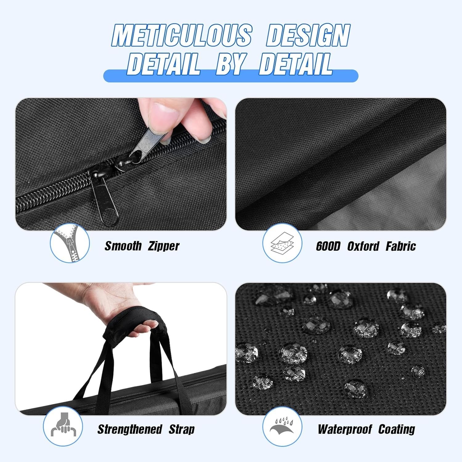 Durable Dustproof Solar Panel Carry Case – 600D Oxford Fabric, Black 21.7”