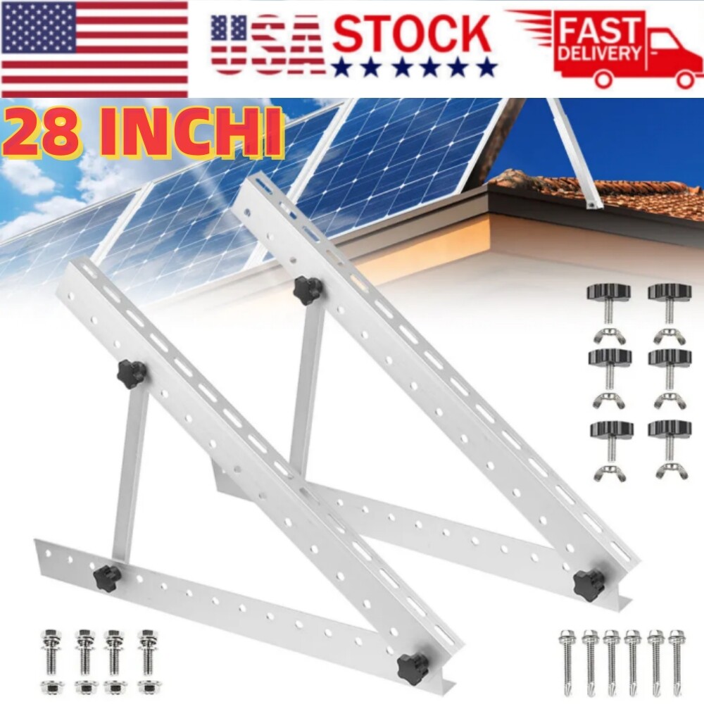 Solar Panel RV Tilt Mount Brackets Kit System Roof Flat Surface Adjustable Frame