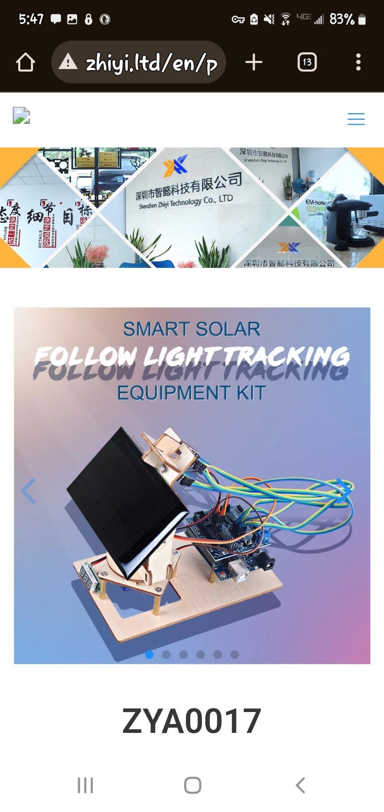 Zhiyi Smart Solar Light Tracking kit great teen gift Kit ZYA0017