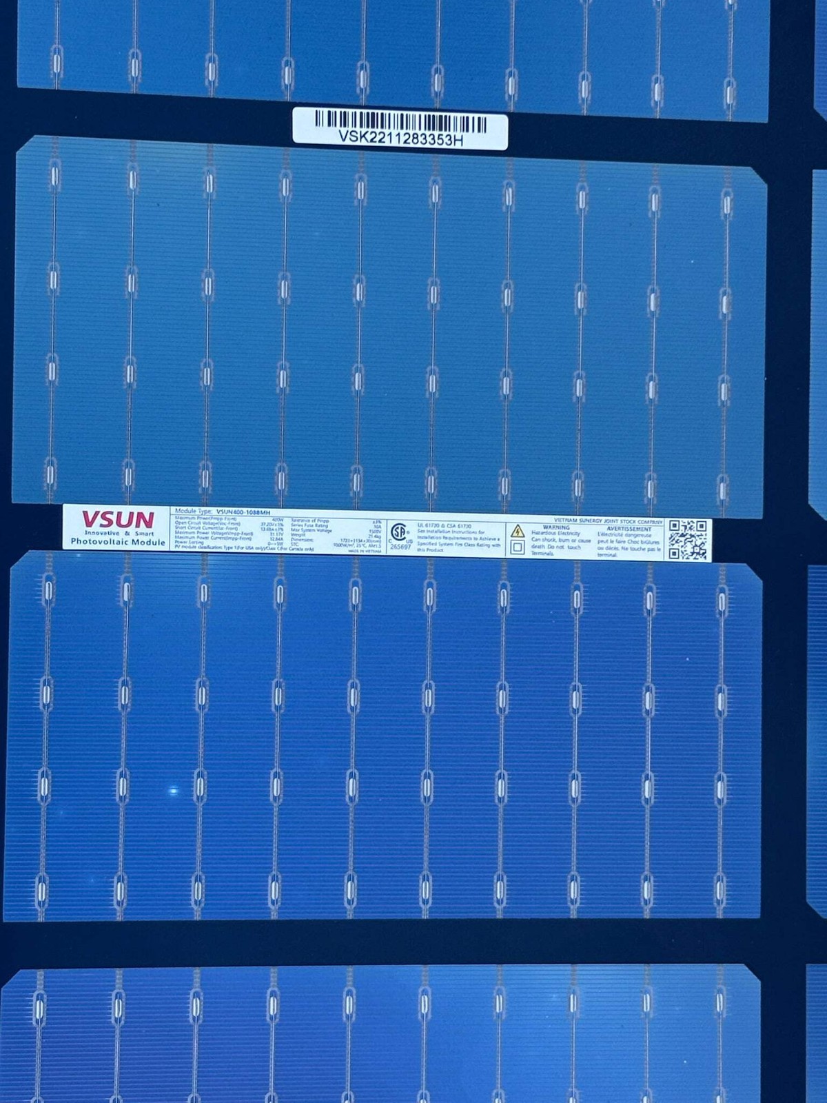 VSUN VSUN400-108BMH 400W Monocrystalline Solar Panel