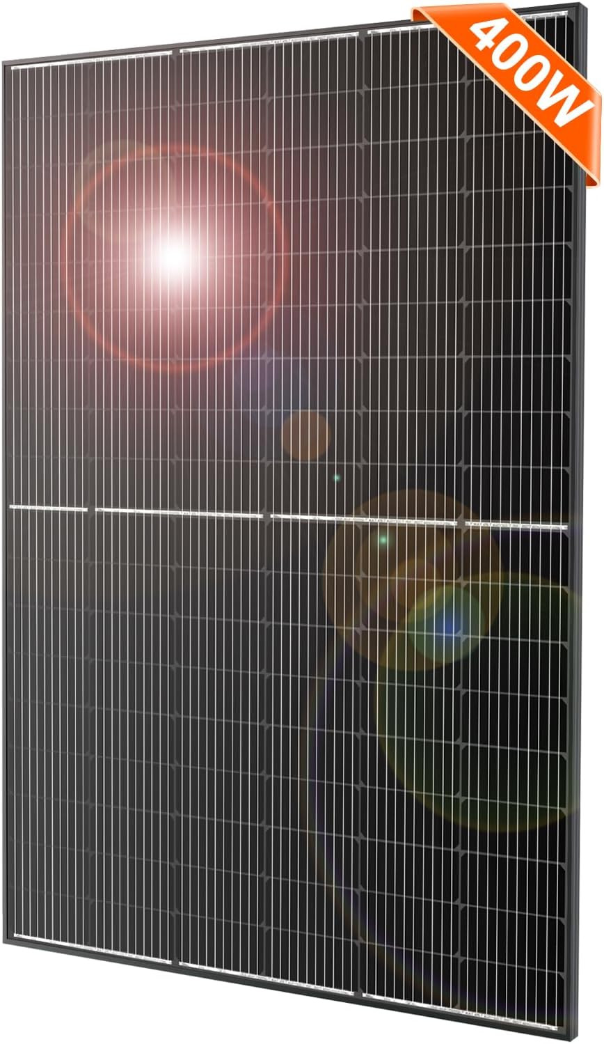 400W 31V Mono Solar Panel – Works for 12V/24V Systems, Equipped with 9.84Ft MC4