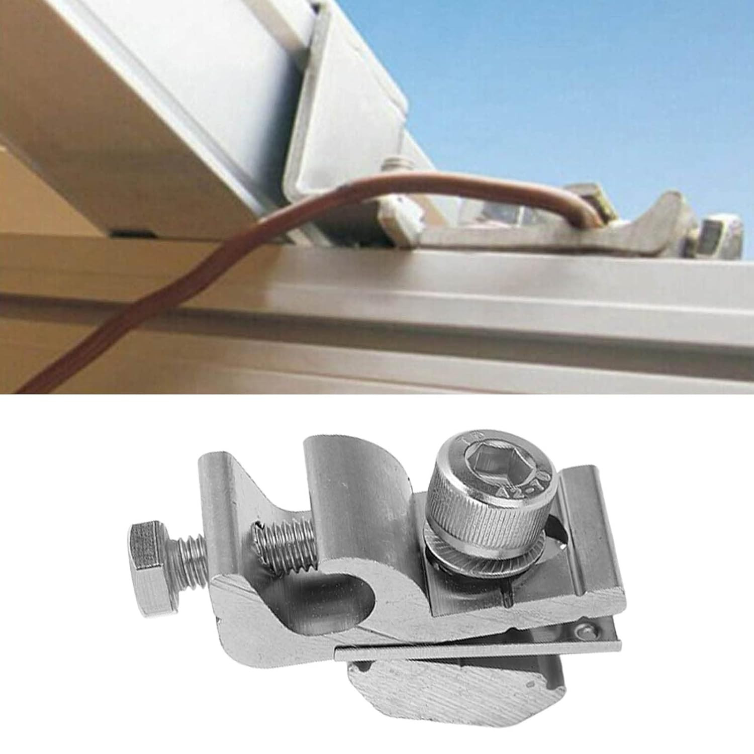 10PCS Solar Mounting System Grounding Clip Lug Bracket Clamps Photovoltaic Suppo
