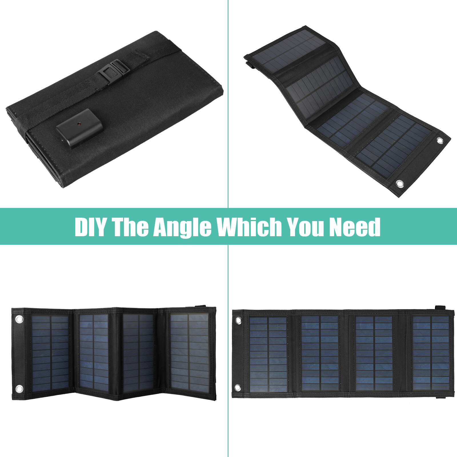 80W USB Solar Panel Kit Folding Power Bank Outdoor Camping Hiking Phone Charger