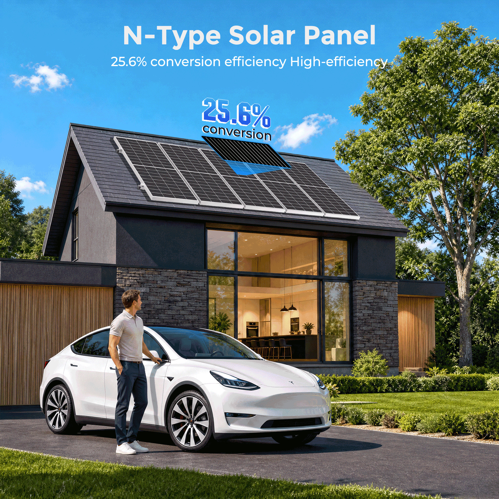 350W 12/24V Solar Panel Mono Home Camping Home Off Grid Caravan Boat Charger US