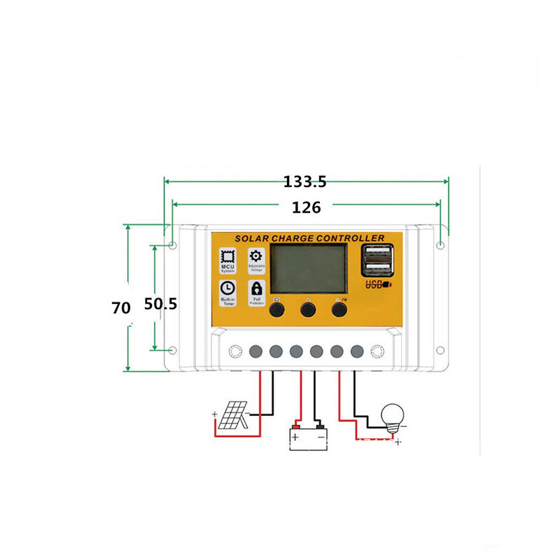 10-100A 12V/24V MPPT Solar Panel Regulator Charge Controller Auto Focus Tracking