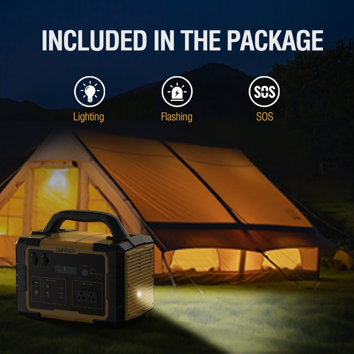 OMNIBAR 1000W LiFePO4 Portable Power Station Pure Sine Wave Solar Generator
