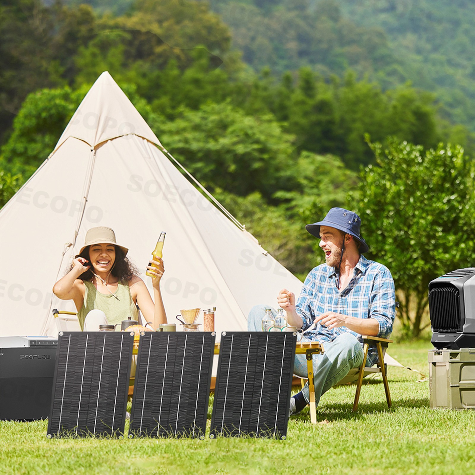 1800W RV Solar Panel Kit – 3 x 600W Flexible Panels + 100A Controller + Y-Cabl