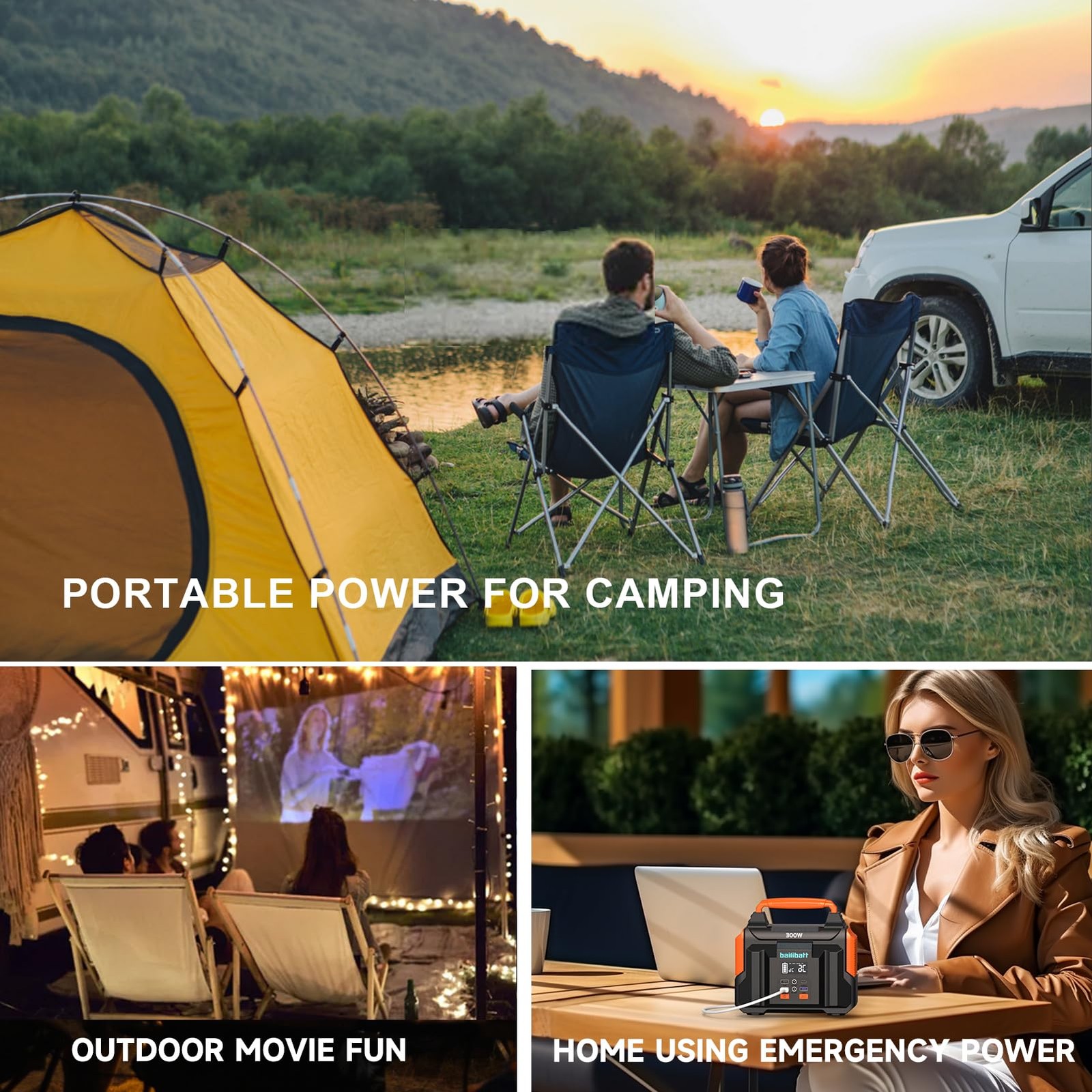 Portable Power Station 300W 257wh Lithium Battery Bailibatt Small Portable