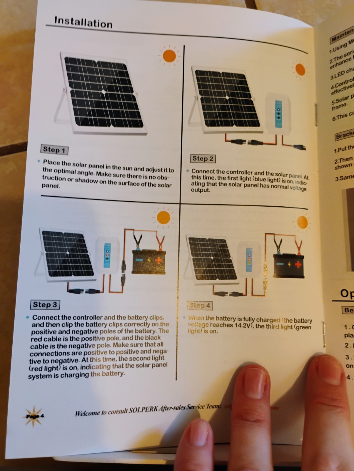 SOLPERK Solar Panel Kit 20W 12V, Solar Battery.