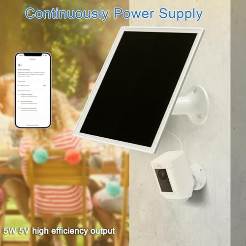 Solar Panel Charger for Ring Camera, Compatible with Ri ng Stick Up White-2Pack
