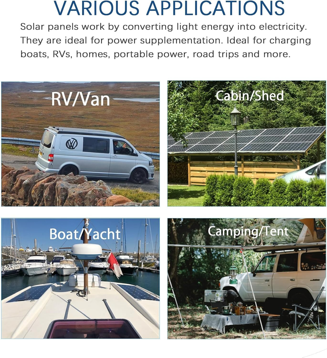 Flexible Solar Panel Kit 200W 12V,2PCS 100W Monocrystalline Module,20A Charge Co