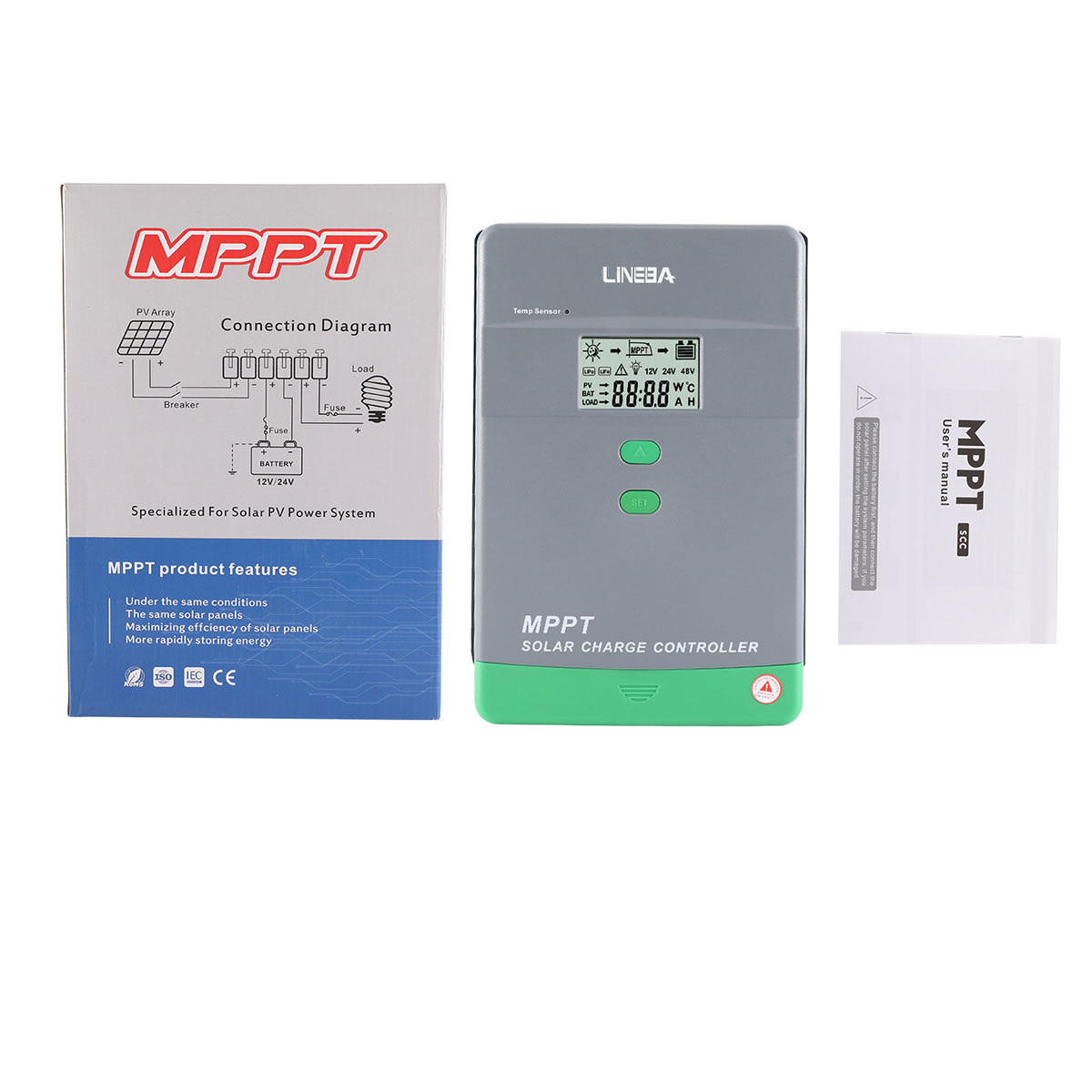 MPPT Solar Charge Controller Solar Panel Battery Regulator 12/24V Auto 100A LCD