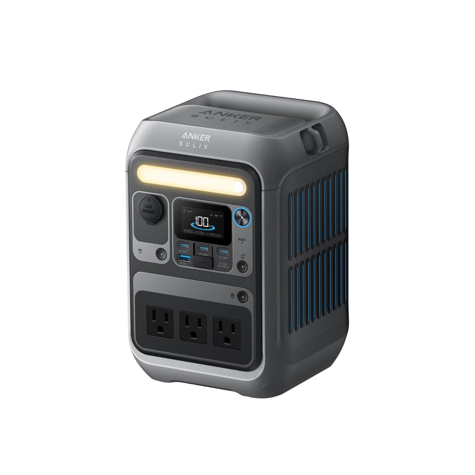 Anker SOLIX C300 288Wh Portable Power Station, 300W/600W Surge, Solar-Ready