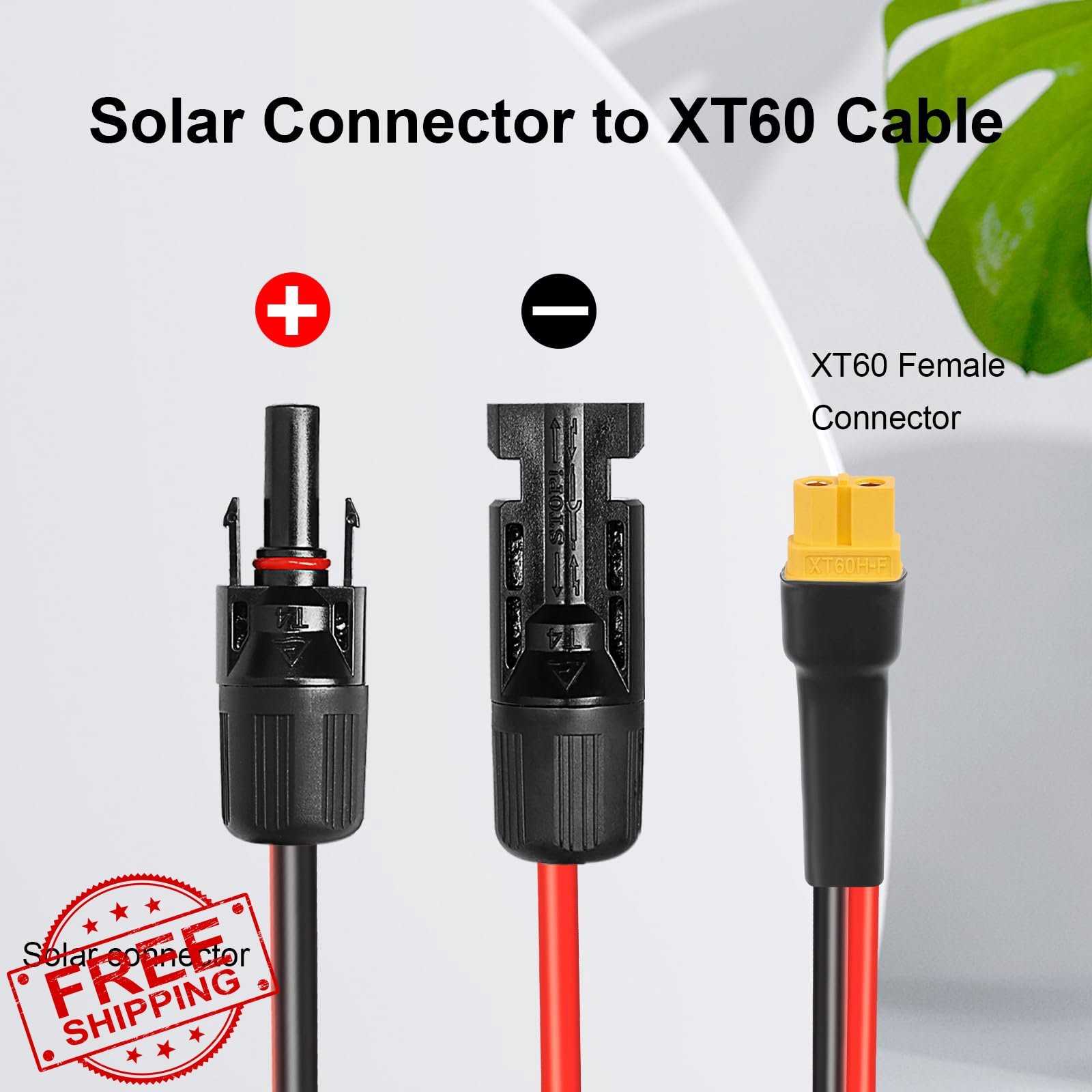 XRDS-RF Solar XT60 Cable 10FT 10AWG Extension