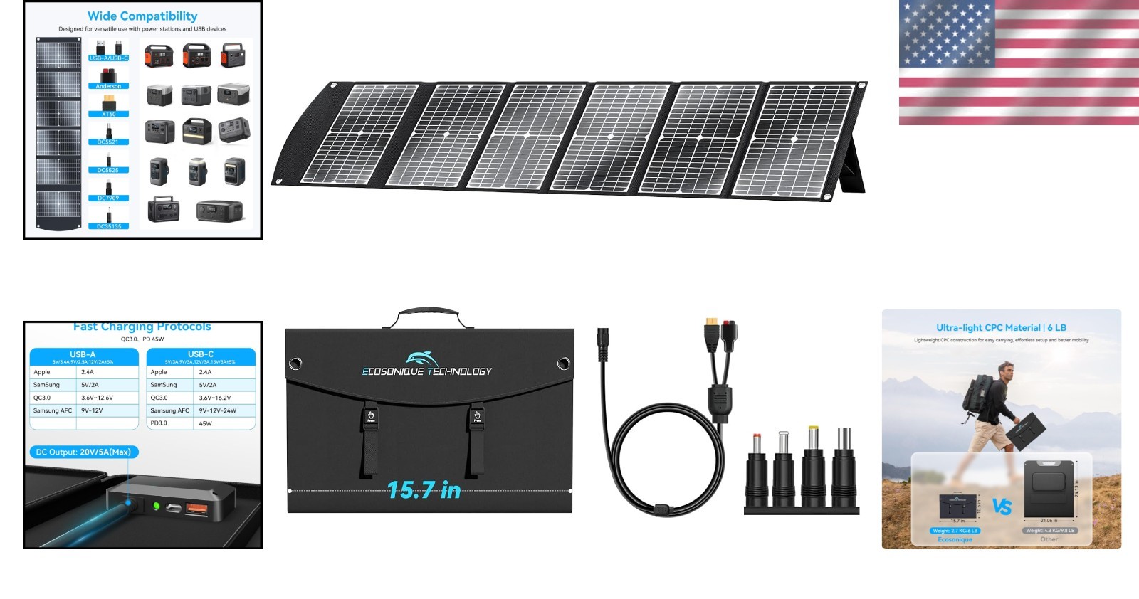 High-Efficiency 100W Solar Charger – Compact & Waterproof for Outdoor Adventures