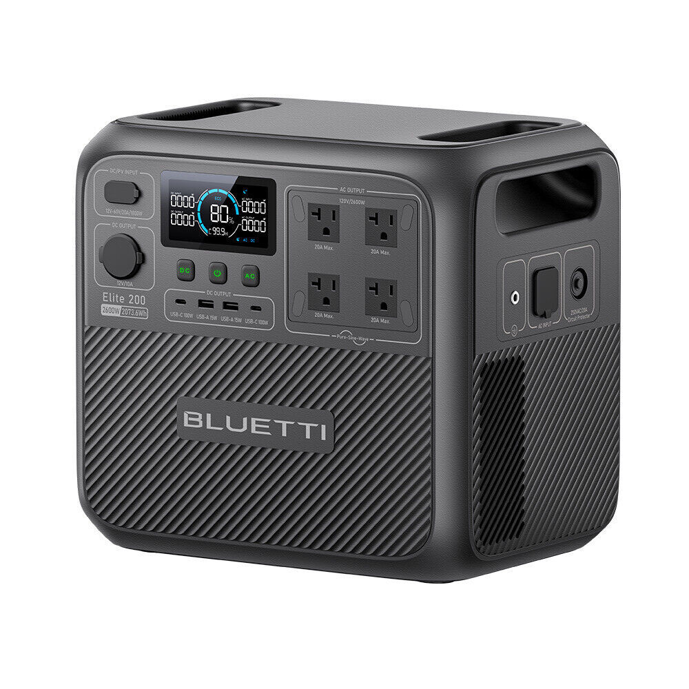 BLUETTI Elite 200 V2 2600W 2073Wh Portable Power Station+350W Solar Panel Kit