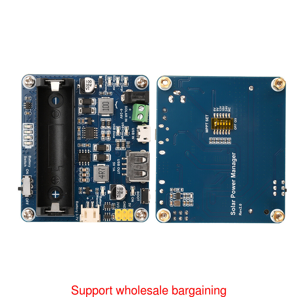 Power Manager Module for 6V~24V Solar Panel Support MPPT USB Battery Charging
