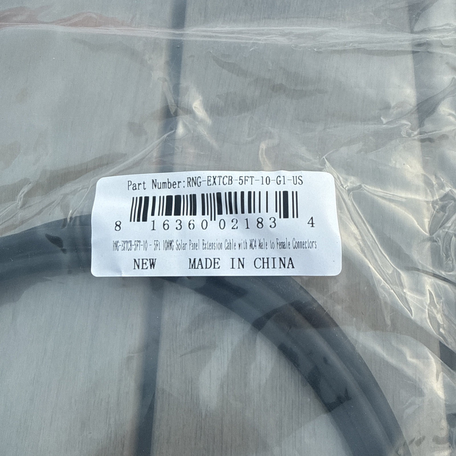 Renogy RNG-EXTCB-5FT-10-G1-US 5Ft 10AWG Solar Extension Cable Connector