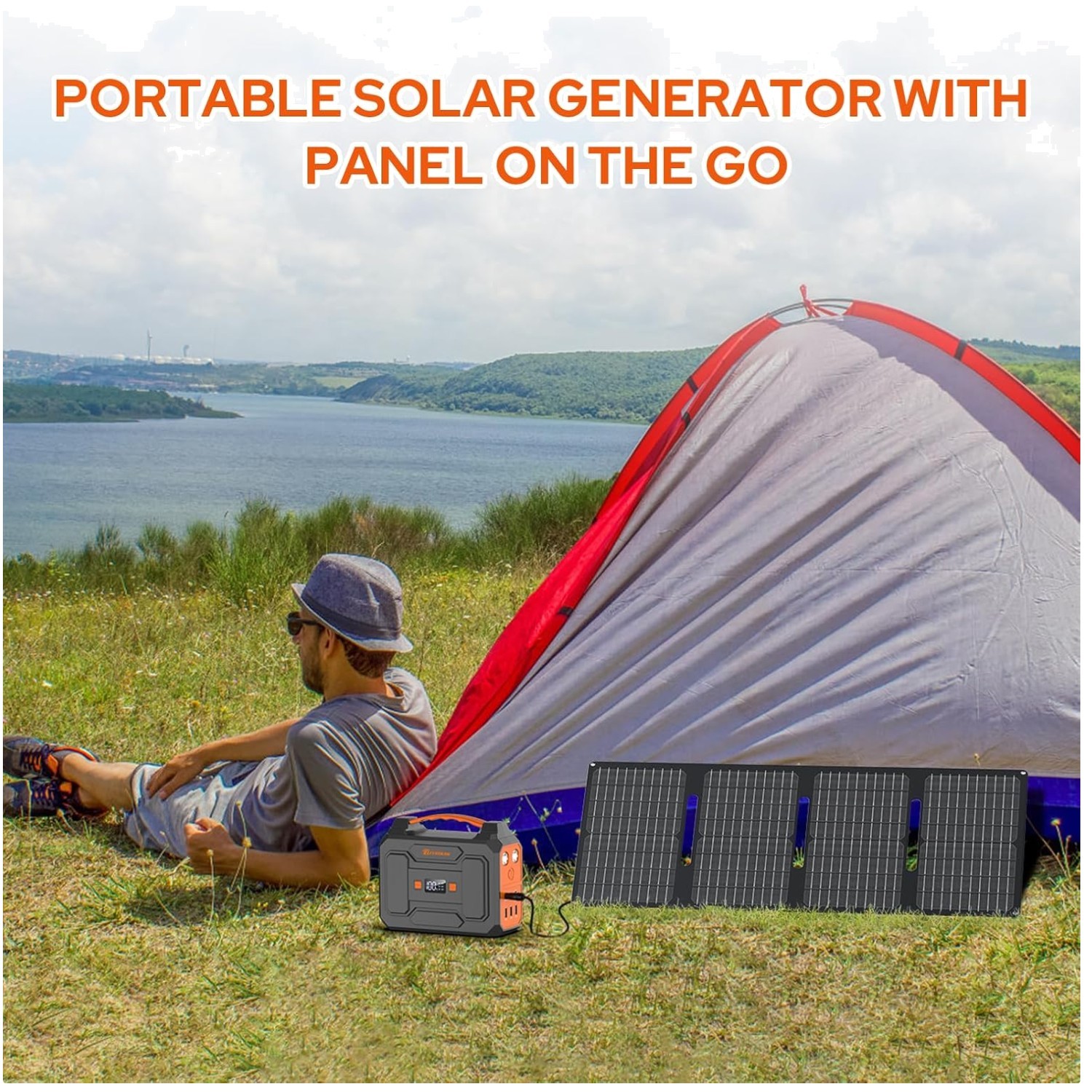 Portable Lithium-Ion Battery Pack with Solar Panel
